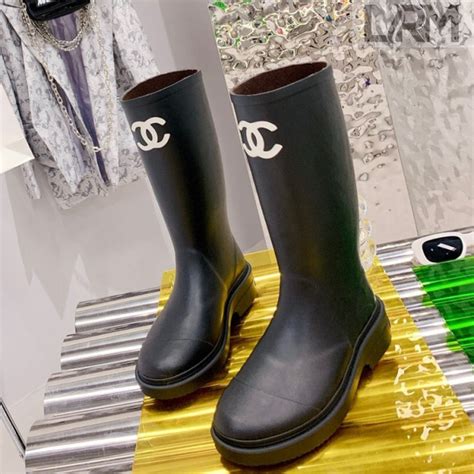 chanel black suede boots|Chanel rain boots size 36.5.